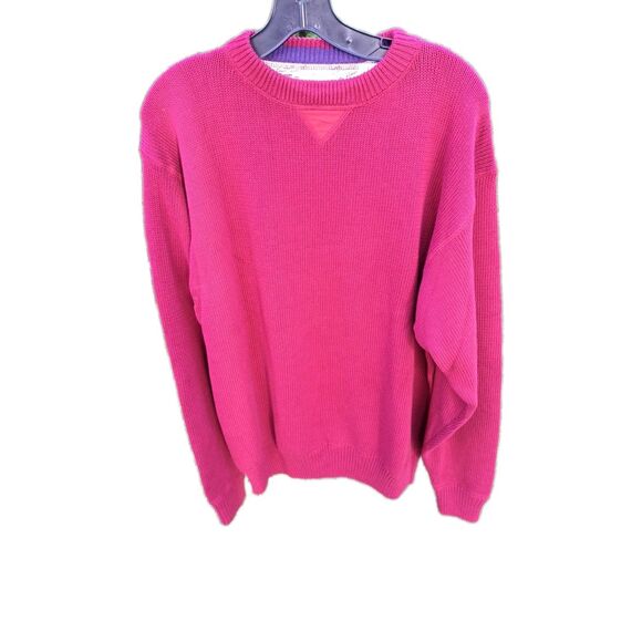 80's Rare QBC NFL Signed Burgundy  Knit Sweater Size Large Cotton Vintage - Picture 1 of 8